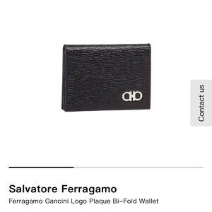 Salvatore Ferragamo Black Textured Leather Gancini Card Holder
